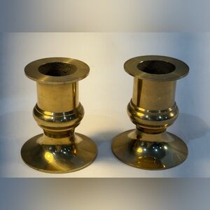 VTG  2 CANDLE STICK holder Brass  2 3/4" H